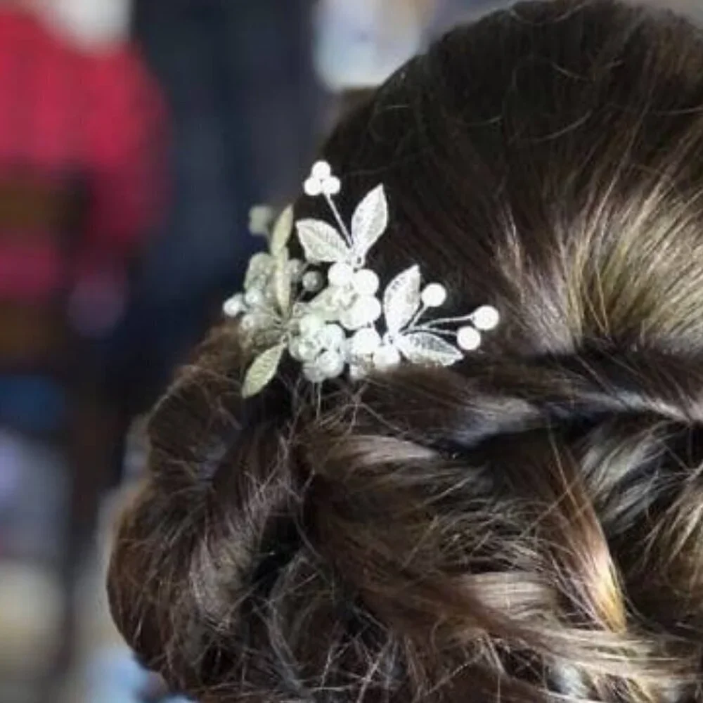 Elegant Silver and pearl-style hair pins - very pretty!